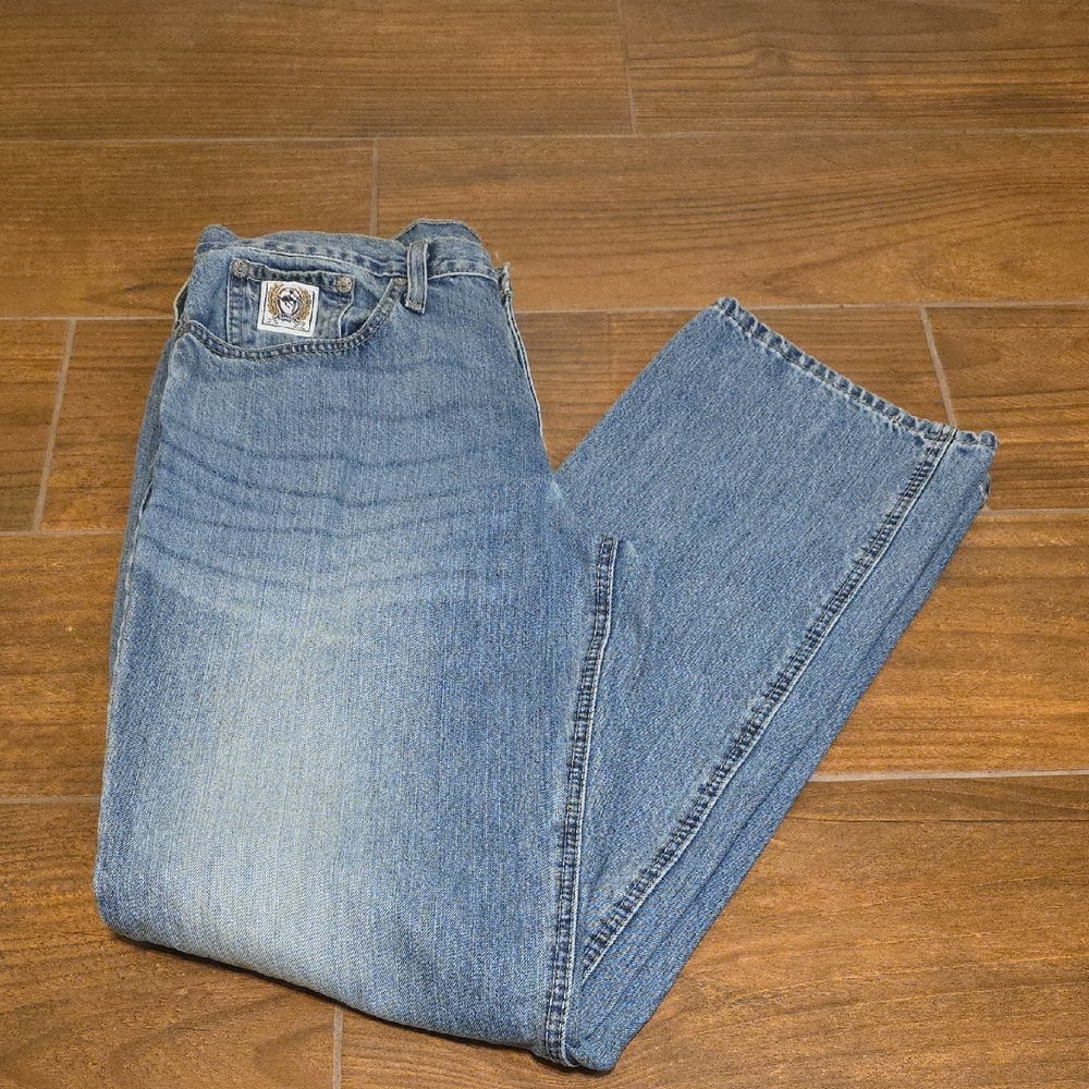 Cinch Men's White Label Relaxed Fit Straight Blue Jeans 34 X 34